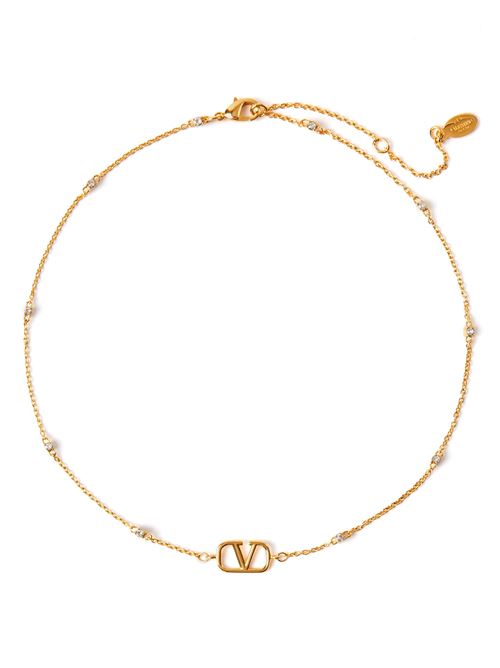 MINI VLOGO SIGNATURE NECKLACE IN METAL AND SWAROVSKI® CRYSTALS VALENTINO GARAVANI | 6W2J0T54YCWMH5